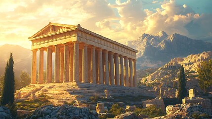 Obraz premium Glorious remains of ancient Greek empire high resolution picture
