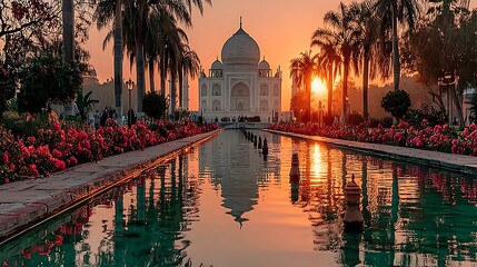 Taj Mahal Sunrise Reflection (2)