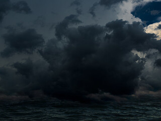 Cloud storm sky dark rain lightning thunder stormy typhoon nature light scene rainy atmosphere...