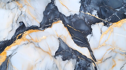 Luxurious Grey and White Marble Texture with Gold Veins