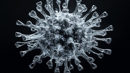 In a laboratory, antiviral agents effectively neutralize a virus. This detailed view shows the intricate structure of the virus and the process of deactivation.