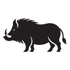 Rare boar icon made with unique silhouette structure for identity design – boar silhouette – boar vector – boar illustration – silhouette of boar – boar icon

