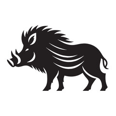 Original boar silhouette design created with sharp vector lines – boar silhouette – boar vector – boar illustration – silhouette of boar – boar icon

