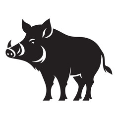 Elegant boar vector emphasizing silhouette symmetry and simplicity – boar silhouette – boar vector – boar illustration – silhouette of boar – boar icon

