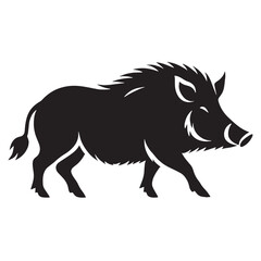 Minimalist boar vector shaped with geometric bold silhouette – boar silhouette – boar vector – boar illustration – silhouette of boar – boar icon

