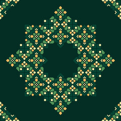 Oriental Geometric Mandala Ornament Octagonal Frame Border