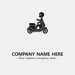 Scooter silhouette illustration black and white for logo company vector image
