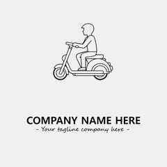Fototapeta premium Scooter silhouette illustration black and white for logo company vector image 