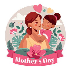 Flat Mother's Day Composition with  Daughter