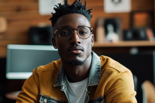 high definition visual of casual blogger explaining something to camera