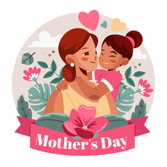 Flat Mother's Day Composition with Daughter