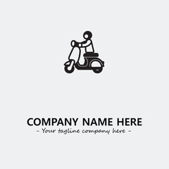 Scooter silhouette illustration black and white for logo company vector image

