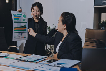 Business analyze,Close up Business people meeting to discuss the situation on the market. Business...