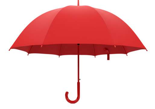 Red Umbrella: Stock Photo of a Classic Red Umbrella on Transparent  background