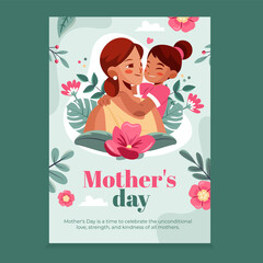 Cute Flat Mother's Day Poster