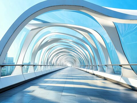 Modern Arch Bridge Pathway