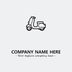 Scooter silhouette illustration black and white for logo company vector image
