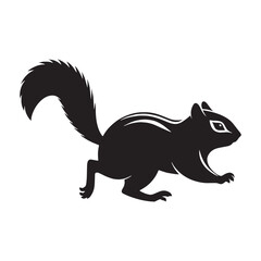 Smooth silhouette of chipmunk vector for clean, playful illustrations – chipmunk silhouette – chipmunk vector – chipmunk illustration – silhouette of chipmunk – chipmunk icon

