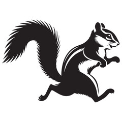Stylish vector chipmunk silhouette with precise detailing and symmetry – chipmunk silhouette – chipmunk vector – chipmunk illustration – silhouette of chipmunk – chipmunk icon


