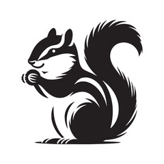 Sleek chipmunk vector silhouette perfect for modern, minimal designs – chipmunk silhouette – chipmunk vector – chipmunk illustration – silhouette of chipmunk – chipmunk icon

