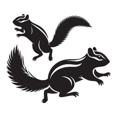 Bold chipmunk icon with dynamic vector silhouette for nature branding – chipmunk silhouette – chipmunk vector – chipmunk illustration – silhouette of chipmunk – chipmunk icon

