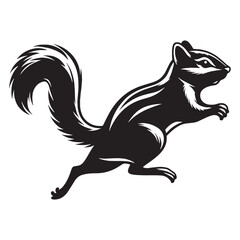 Clean-lined chipmunk vector silhouette for contemporary digital assets – chipmunk silhouette – chipmunk vector – chipmunk illustration – silhouette of chipmunk – chipmunk icon

