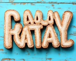 Wooden letters on teal board
