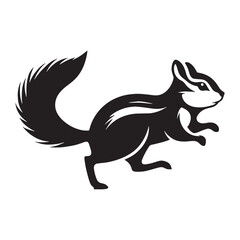 Elegant chipmunk icon with clean silhouette for logo design – chipmunk silhouette – chipmunk vector – chipmunk illustration – silhouette of chipmunk – chipmunk icon

