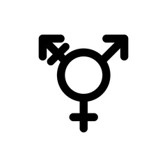 Transgender symbol icon isolate on white background.