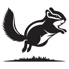 Clean chipmunk vector featuring simple silhouette for digital branding – chipmunk silhouette – chipmunk vector – chipmunk illustration – silhouette of chipmunk – chipmunk icon

