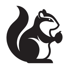 Nature-inspired chipmunk silhouette illustration in vector precision – chipmunk silhouette – chipmunk vector – chipmunk illustration – silhouette of chipmunk – chipmunk icon

