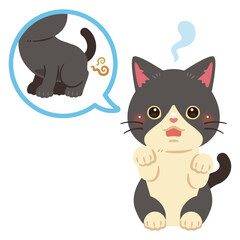 フレーメン反応の猫のイラスト
