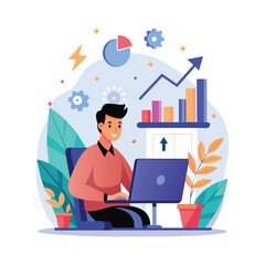 businessman working on laptop