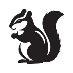 Minimal chipmunk vector illustration using smooth silhouette form – chipmunk silhouette – chipmunk vector – chipmunk illustration – silhouette of chipmunk – chipmunk icon

