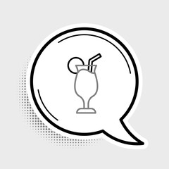 Line Cocktail and alcohol drink icon isolated on grey background. Colorful outline concept. Vector