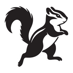 Simple chipmunk icon drawn in vector silhouette style – chipmunk silhouette – chipmunk vector – chipmunk illustration – silhouette of chipmunk – chipmunk icon

