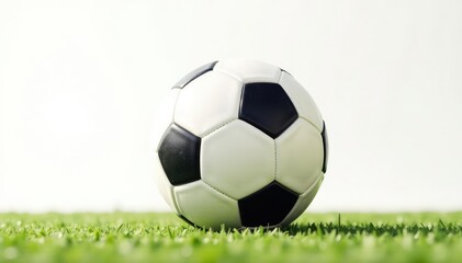 Fototapeta premium Classic football, pristine condition, against pure white backdrop , ball, sporting