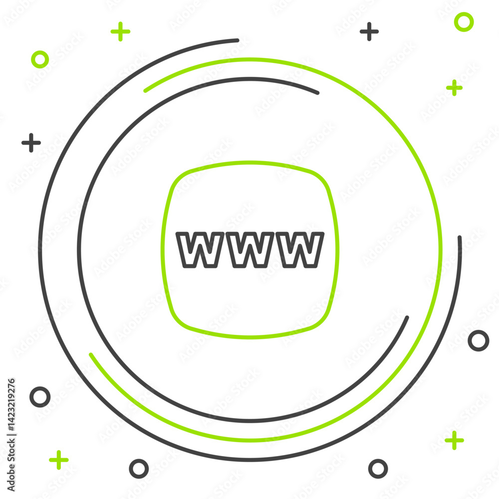 Poster line website template icon isolated on white background. internet communication protocol. colorful o