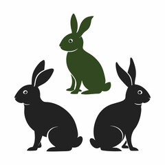 Fototapeta premium Three cute rabbit vector art.