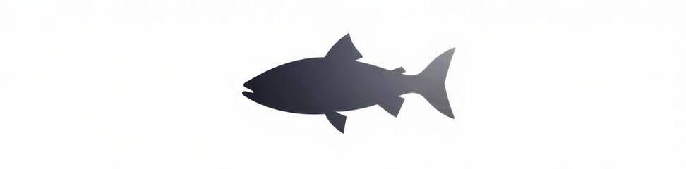 Minimalist fish silhouette icon on white background , minimalist, bg