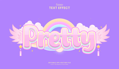decorative editable pretty angel text effect design