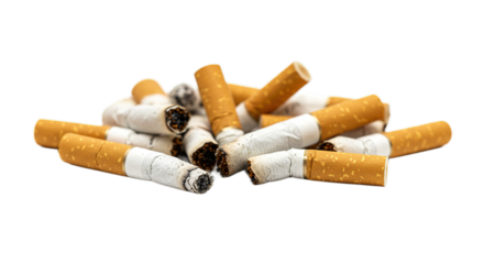 cigarette butts isolated on white transparent background PNG