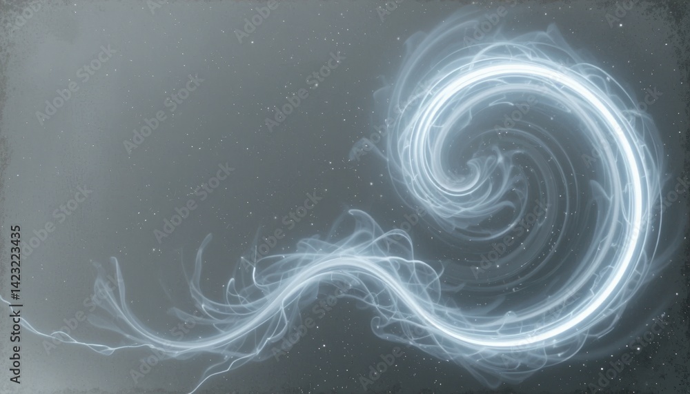 Poster dynamic swirling light patterns digital art abstract space ethereal environment atmospheric viewpoin