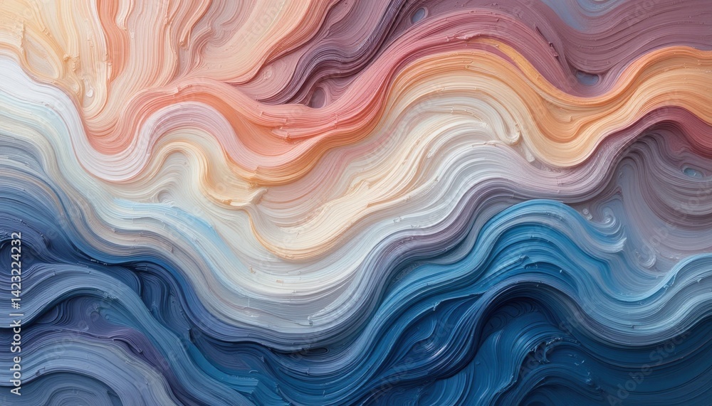 Poster fluid abstract art creation studio setting digital artwork modern environment close-up view colorful