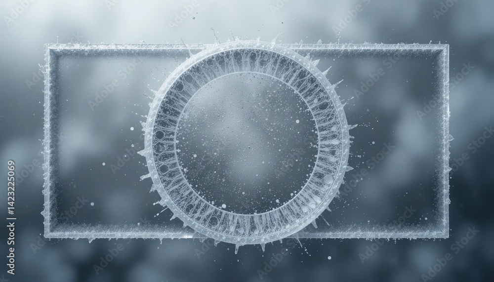 Poster dynamic ice formation display abstract environment digital art frozen aesthetics close-up view conce