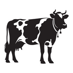 Soft and smooth cow vector silhouette for branding and digital projects – cow silhouette – cow vector – cow illustration – silhouette of cow – cow icon

