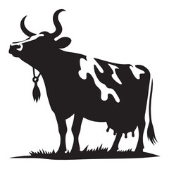 Classic cow vector silhouette with emphasis on strong visual design – cow silhouette – cow vector – cow illustration – silhouette of cow – cow icon


