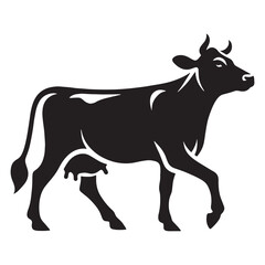 Unique cow silhouette illustration made with clear vector design lines – cow silhouette – cow vector – cow illustration – silhouette of cow – cow icon

