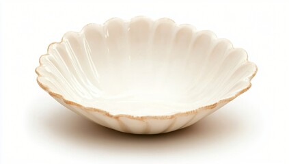 Elegant Scalloped Ceramic Bowl for Serving Food Dishes Perfect for Salads or Snacks