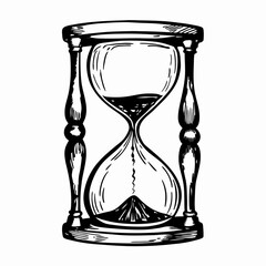 Vintage hourglass symbolizing time management and the passage of time in a classic design, representing patience and the value of time.